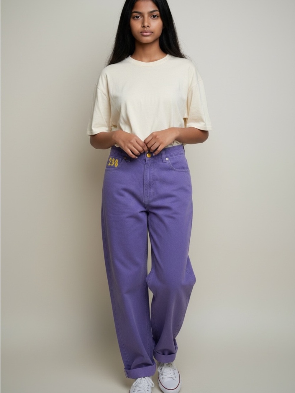 Rare Robo Denim purple streetwear wide leg jeans M